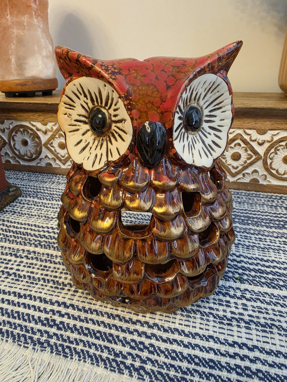 Decorative Ceramic Owl Lantern Fall Decor